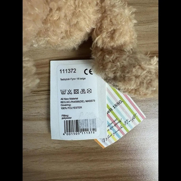 Plush Animal Toy Fynn Teddy Bear, 7" Beige - Picture 4 of 4